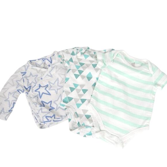 Aden & Anais 3-Piece Set Muslin Cotton Graphic Print Bodysuits Baby 0-3m - Picture 1 of 10